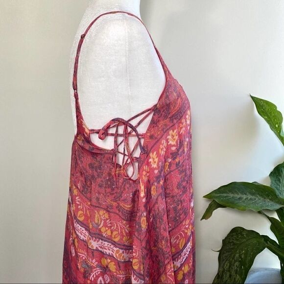 Kimchi Blue boho red patterned mini dress size xs - Picture 4 of 9